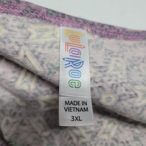 Lularoe Shirt Top Tunic Pink Star Pattern Womens 3XL Plus Casual Comfortable - Picture 5 of 7